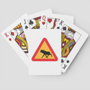 Jeu De Cartes Panneau de signalisation suédois de l'orignal de p