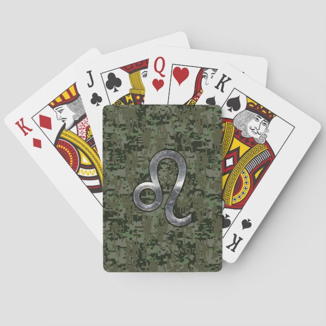 Jeu De Cartes Panneau Léo Zodiac sur le camouflage numérique ver (dos)