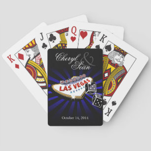 Jeu De Cartes Panneau mariage à Las Vegas bleu & noir Las Vegas