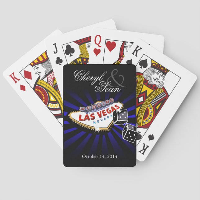 Jeu De Cartes Panneau mariage à Las Vegas bleu & noir Las Vegas (dos)