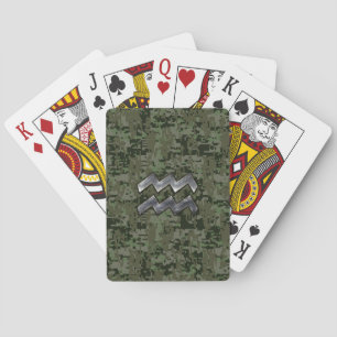 Jeu De Cartes Panneau Zodiac Aquarius sur Camion numérique Woodl
