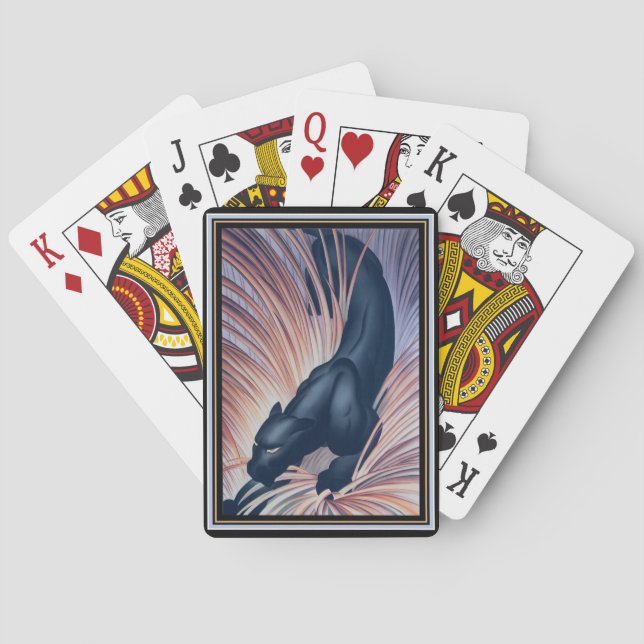 Jeu De Cartes Panthère noire d'art déco (dos)