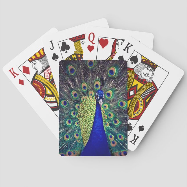 Jeu De Cartes Paon de bleu de cobalt (dos)