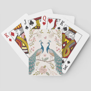 Jeu De Cartes Paon Élégant Floral Vintage (5)