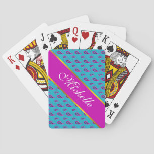 Jeu De Cartes Paon et motif magenta de Paisley