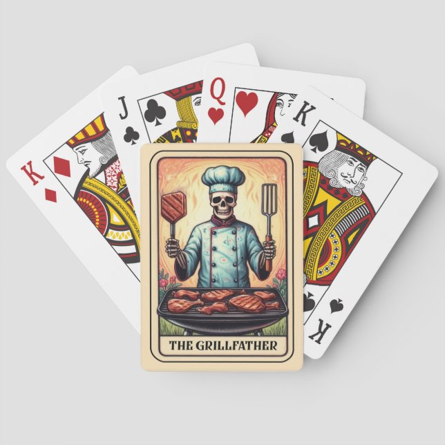 Jeu De Cartes Papa Le Grillfather Funny Fête des pères Squelette (dos)