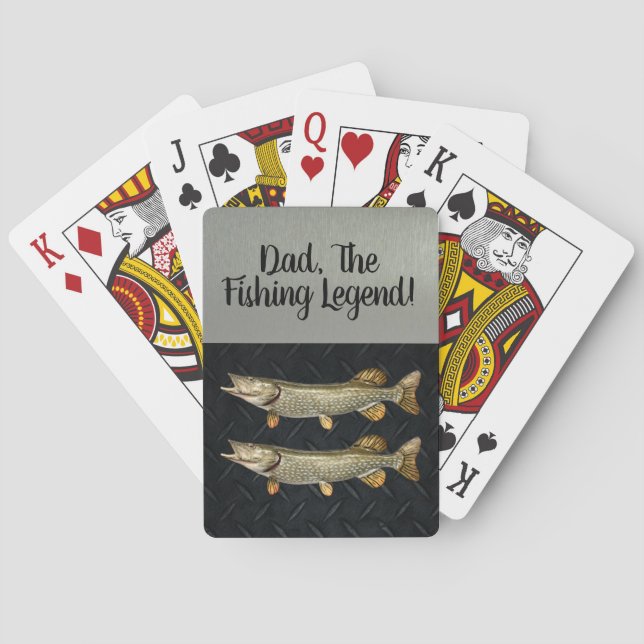 Jeu De Cartes Papa Pêche Légende de brochet du nord pêcheur (dos)