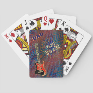 Jeu De Cartes Papa You Rock Cool Guitare électrique Trippy Retro