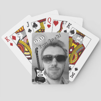 Jeu De Cartes Papa You Rock Guitare électrique Cool noir et blan