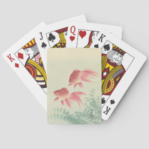 Jeu De Cartes Papier à bois japonais Vintage Goldfish