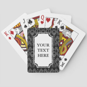 Jeu De Cartes Papier peint Damas vintage - blanc + votre dossier