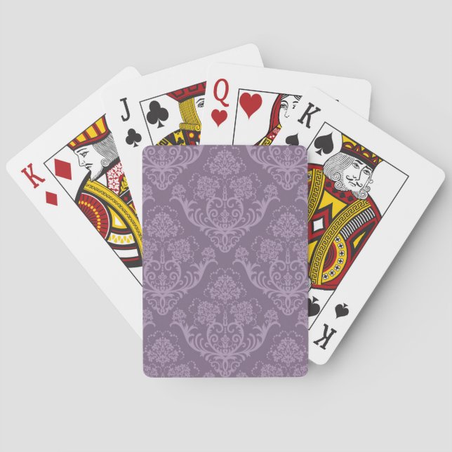 Jeu De Cartes Papier peint floral pourpre (dos)