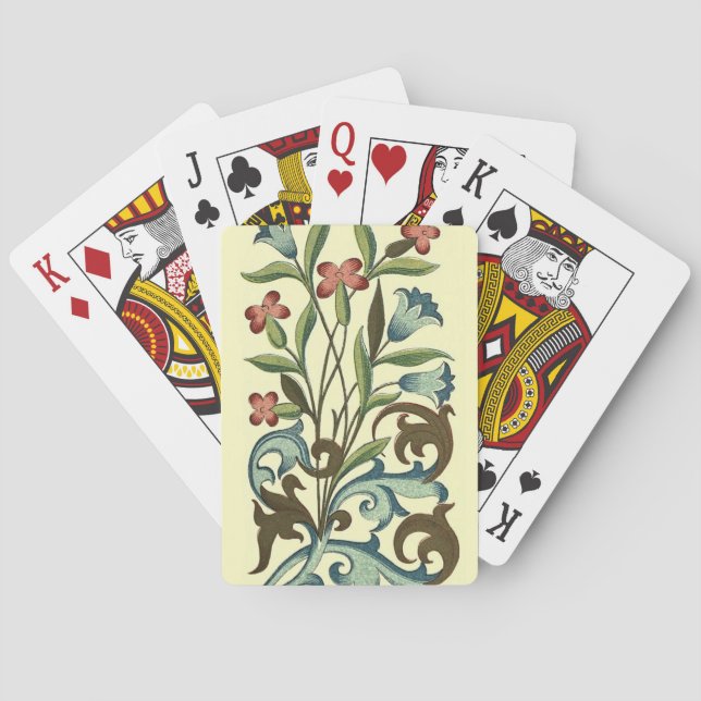 Jeu De Cartes Papier peint vintage Floral motif designer jaune (dos)