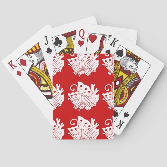 Jeu De Cartes Papillon asiatique Japonais Conception Kamon (dos)