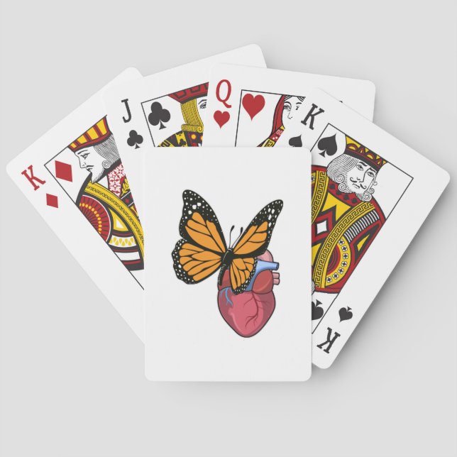 Jeu De Cartes Papillon au coeur (dos)