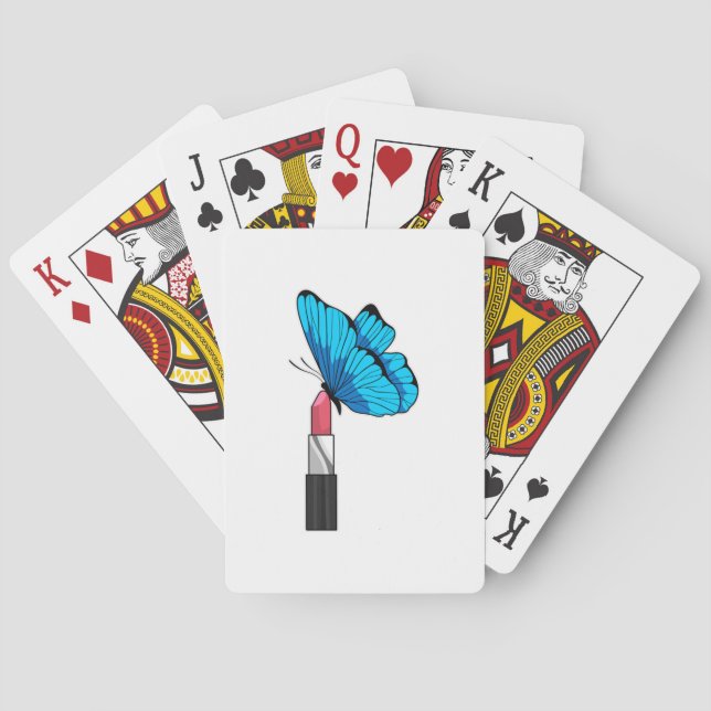 Jeu De Cartes Papillon avec bâton à lèvres (dos)