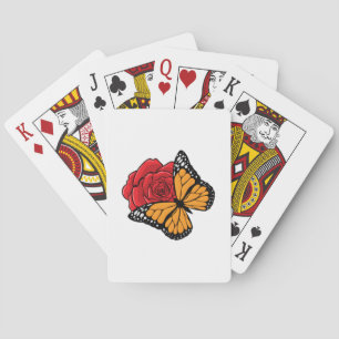 Jeu De Cartes Papillon avec Rose