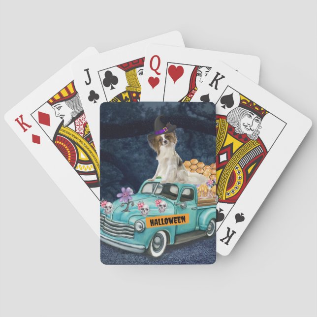 Jeu De Cartes Papillon Chien Halloween Camion Effrayant Nuit (dos)