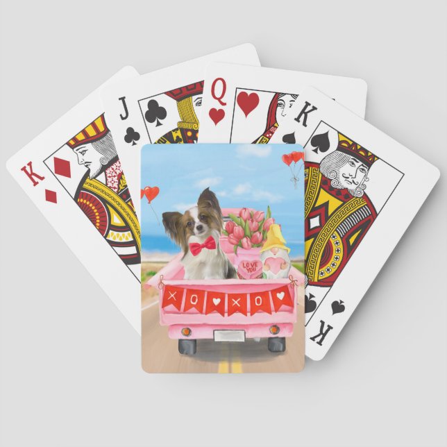 Jeu De Cartes Papillon Chien Saint-Valentin Coeurs de Camion (dos)