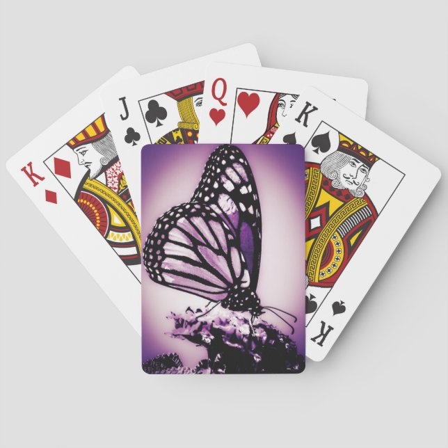 Jeu De Cartes Papillon de monarque, pourpre (dos)