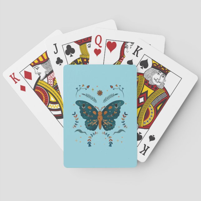 Jeu De Cartes Papillon folklorique Carte de lecture personnalisé (dos)