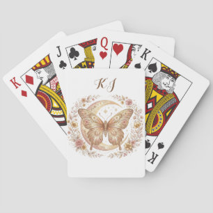 Jeu De Cartes Papillon Lune Floral Or Personnalisé