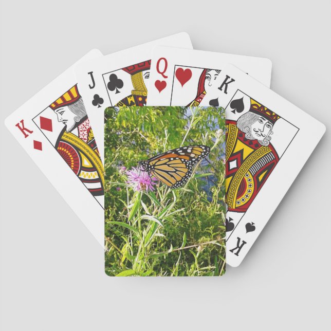 Jeu De Cartes Papillon Monarque sur Fleur (dos)