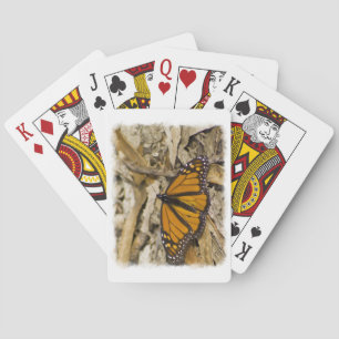Jeu De Cartes Papillon monarque sur le bord blanc du sol