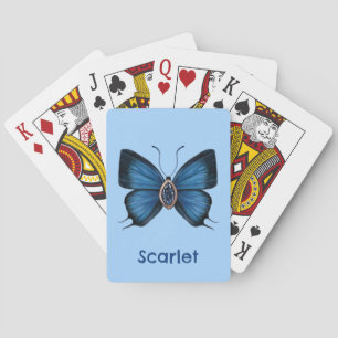 Jeu De Cartes Papillon royal Peacock Sapphire bleu personnalisé