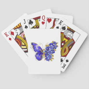 Jeu De Cartes Papillon saphir à fleurs