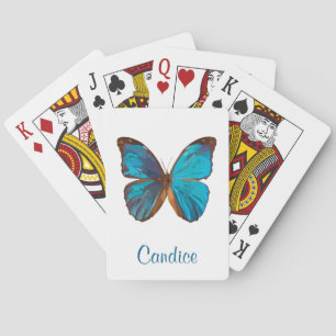 Jeu De Cartes Papillon Tropical bleu et turquoise couleur Gem