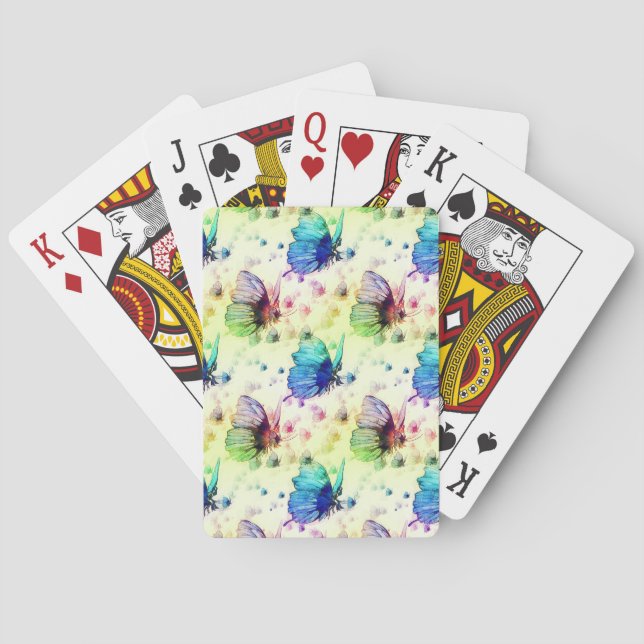 Jeu De Cartes Papillons Aquarelle Jouer aux cartes (dos)
