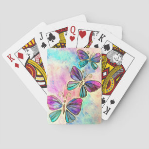 Jeu De Cartes Papillons colorés Volant Cartes de jeu Printemps