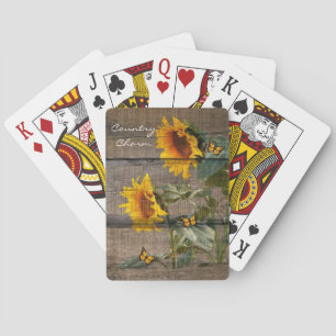 Jeu De Cartes Papillons de tournesol rustique Barre