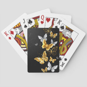 Jeu De Cartes Papillons d'or et de blanc