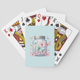 Jeu De Cartes Papillons Fantaisistes dans un Pot