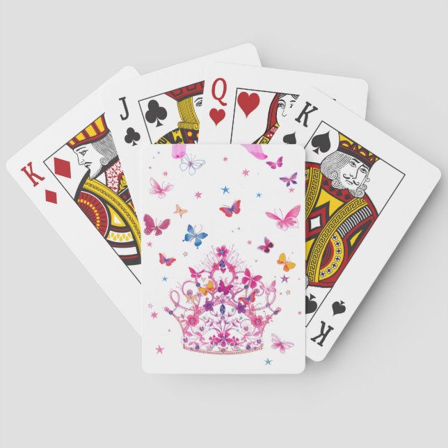 Jeu De Cartes Papillons volants colorés avec des objets d'art de (dos)