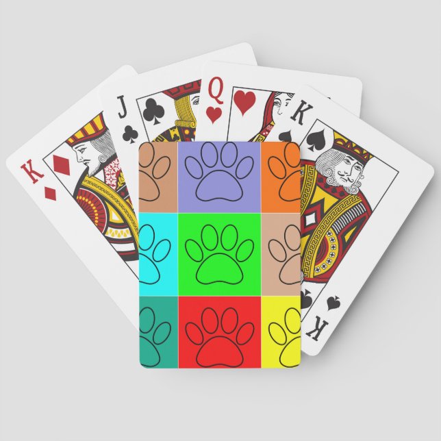 Jeu De Cartes Paquets De Chiots Mignons En Carré (dos)
