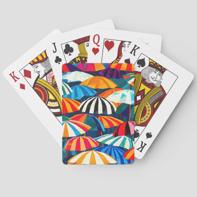 Jeu De Cartes Parapluie Abstrait Rainbow Beach (dos)