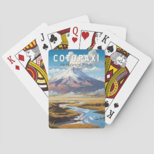 Jeu De Cartes Parc national de Cotopaxi Equateur Travel Art Vint