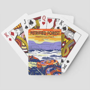 Jeu De Cartes Parc National de la Forêt Petrifiée Arizona Vintag