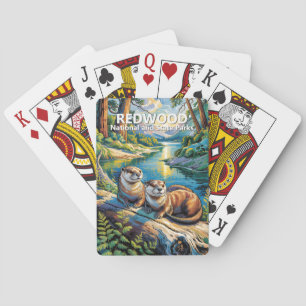 Jeu De Cartes Parc national de Redwood Animaux Colorés Loutres M