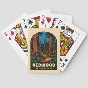 Jeu De Cartes Parc national de Redwood Vintage voyage rétro Natu