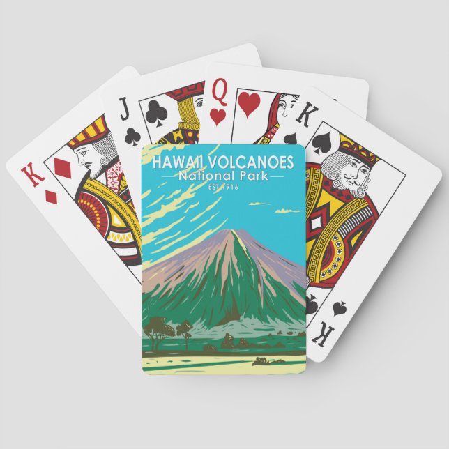 Jeu De Cartes Parc national des volcans d'Hawaii Mauna Loa Vinta (dos)