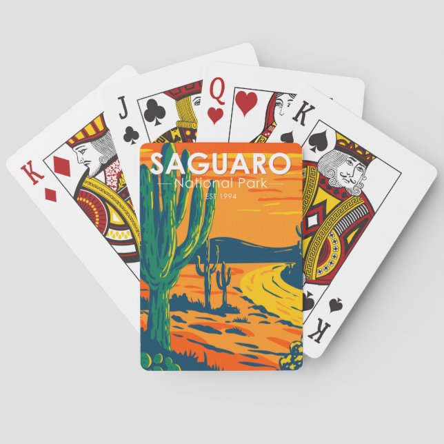 Jeu De Cartes Parc national du Saguaro Arizona Vintage (dos)