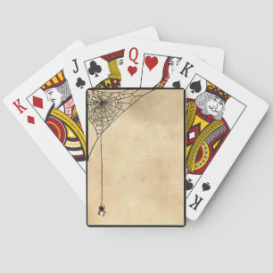 Jeu De Cartes Parchemin éffrayant en toile d'araignée et noir