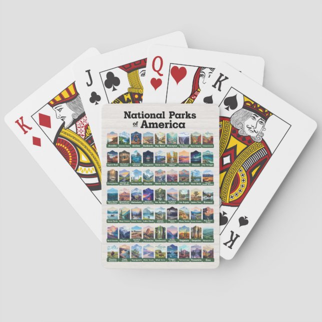 Jeu De Cartes Parcs nationaux des États-Unis d'Amérique USA (dos)