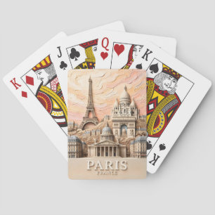 Jeu De Cartes Paris France Europe Moderne Pastel Texturé Voyage