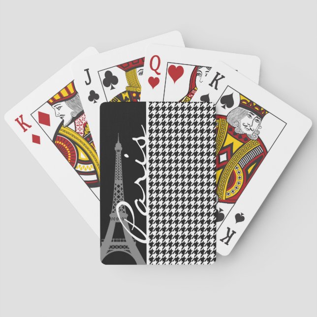 Jeu De Cartes Paris ; Houndstooth noir et blanc (dos)