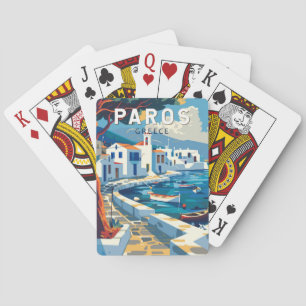 Jeu De Cartes Paros Grèce Travel Art Vintage